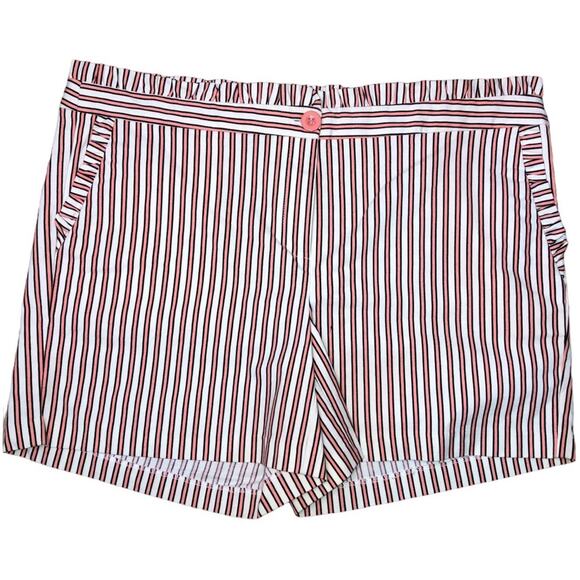 JADE by Melody Tam Striped Ruffle Trimmed Shorts 14 NWT - Picture 1 of 7